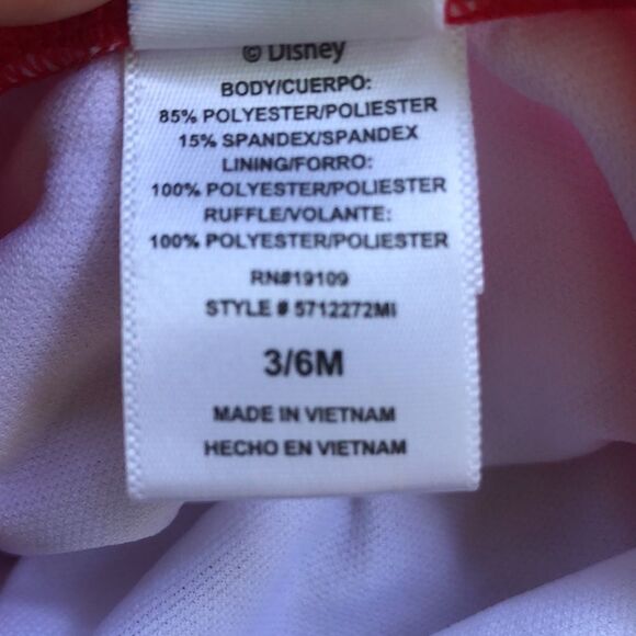 Disney Baby Minnie Mouse Red Polka Dot Tutu One Piece Bathing Suit Swimsuit - Picture 9 of 12